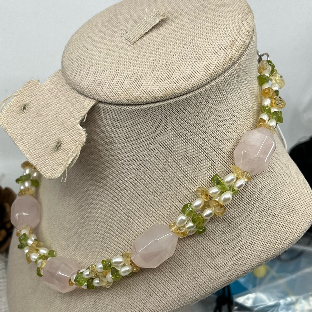 Vintage Ross-Simons Multi-Gemstone and White Pearl Necklace 16" - Picture 4 of 17